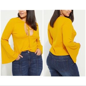 Keyhole. Cut Out Neckline. Long Sleeve Top